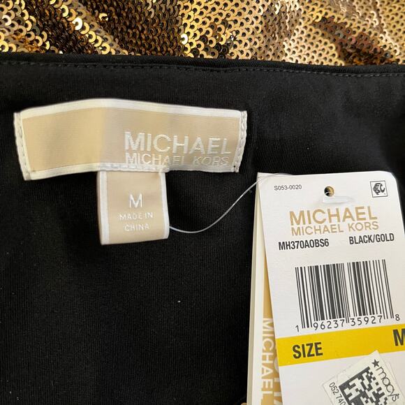Michael Kors Sparkly Gold Sequin A-Line Formal Midi Skirt Small/Medium NWT - Picture 4 of 12